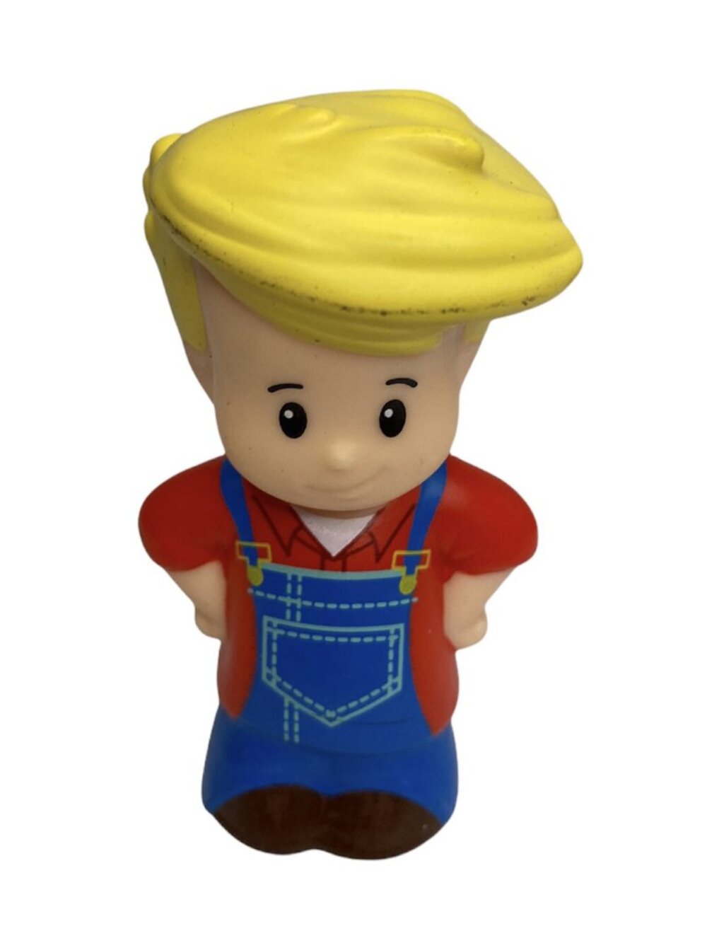 Fisher-Price Little People Farmer Boy Blonde Hair Blue Overalls 2012 Figure